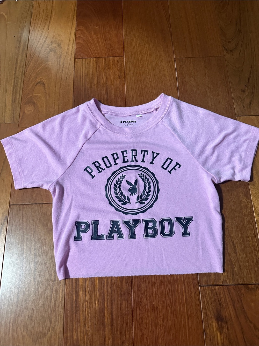PacSun Pink PLAYBOY 'Property of Playboy' Crop Tee